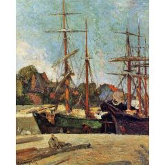 Schooner and Three-Master Painting Reproduction