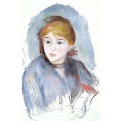 Young Girl in Blue Painting Reproduction