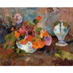 Vase of Nasturtiums Painting Reproduction