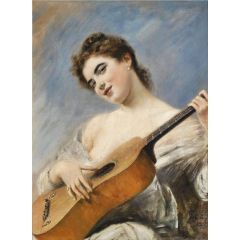The Guitar Player Painting Reproduction