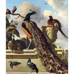 Birds in a Park Painting Reproduction