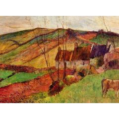 Cottages on Mount Sainte-Marguerite Painting Reproduction