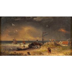 Storm on the Dutch Coast Painting Reproduction