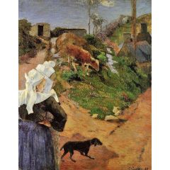 Breton Women at the Turn Painting Reproduction