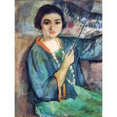 Nono with Umbrella Painting Reproduction