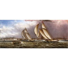 Yacht Race in Gloucester Harbor Painting Reproduction