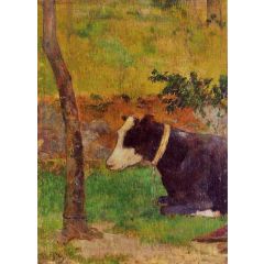 Kneeling Cow, also known as Cow Lying at the Foot of a Tree Painting Reproduction
