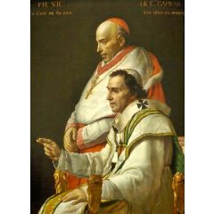 Portrait of Pope Pius VII and Cardinal Caprara Painting Reproduction
