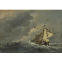A Dutch Vessel in a Strong Breeze Painting Reproduction