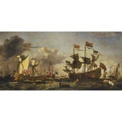 A Royal Visit to the Fleet in the Thames Estuary, 1672 Painting Reproduction