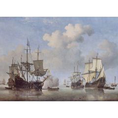 Calm: Dutch Ships Coming to Anchor Painting Reproduction