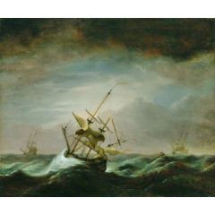 Dismasted Ship in Rough Sea Painting Reproduction