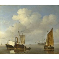 Dutch Ships in a Calm Painting Reproduction