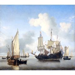 Ships Anchored Offshore Painting Reproduction