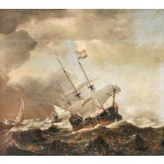 Shipping in a Rough Sea Painting Reproduction