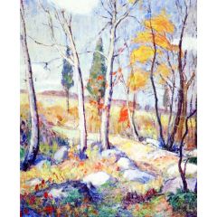 Trees in Autumn Painting Reproduction
