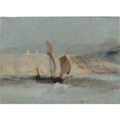A Ship Under Sail below the Light Towers of la Hève Painting Reproduction