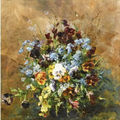 Still Life with Pansies Painting Reproduction