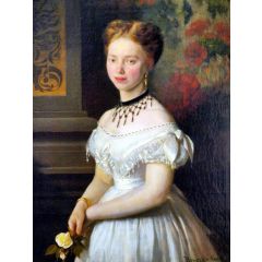 Portrait of Etelka Benczur Painting Reproduction