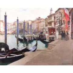 Wedding Day, Rialto Bridge, Venice Painting Reproduction