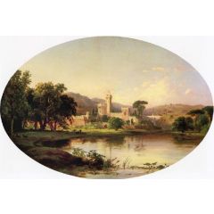 Castle by a Lake Painting Reproduction