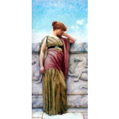 Leaning on the Balcony Painting Reproduction