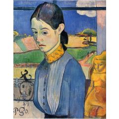Young Breton Woman Painting Reproduction