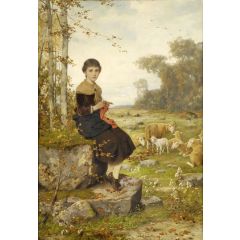 The young shepherdess Painting Reproduction