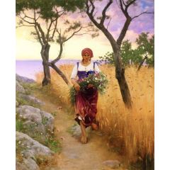 Summer Flowers, Anacapri Painting Reproduction