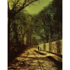 Tree Shadows on the Park Wall, Roundhay Park, Leeds Painting Reproduction