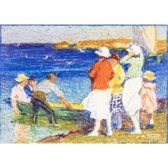 Windy Day at the Shore Painting Reproduction