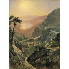 View of Donner Lake, California Painting Reproduction