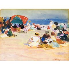 An Impression, also known as Sunday at the Beach Painting Reproduction