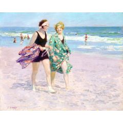 Blonde and Brunette Painting Reproduction