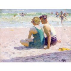 Beach Scene(also known as Couple on the Beach) Painting Reproduction