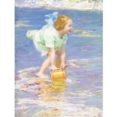 Little Girl in Green Painting Reproduction