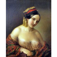 Greek Woman, The artist’s wife Painting Reproduction