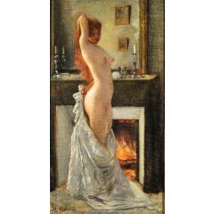 Parisian Woman at her Toilet Painting Reproduction