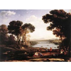 Landscape with Dancing Figures(also known as The Mill) Painting Reproduction