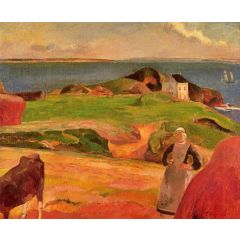 Landscape at le Pouldu, the Isolated House Painting Reproduction