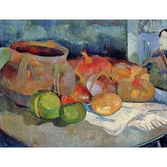 Still Life with Onions, Beetroot and a Japanese Print Painting Reproduction