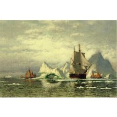 Arctic Whaler Homeward Bound Among the Icebergs Painting Reproduction