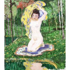 Girl by the Water Painting Reproduction