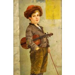 The Little Violinist Painting Reproduction