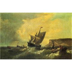 Fishermen in an Approaching Storm Painting Reproduction