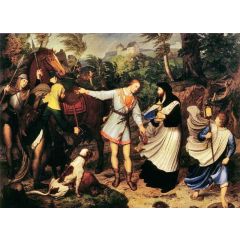 Rudolf of Habsburg Gave Away his Horse(also known as Rudolf von Habsburg verschenkt sein Pferd) Painting Reproduction
