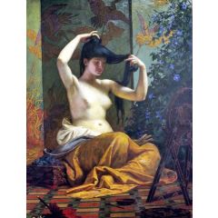 Japanese Woman Painting Reproduction