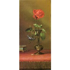 Red Rose and Heliotrope in a Vase Painting Reproduction