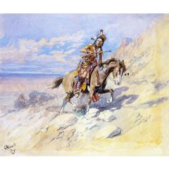 Indian on Horseback Painting Reproduction