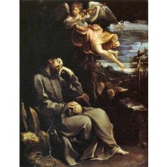 St. Francis Consoled by Angelic Music Painting Reproduction